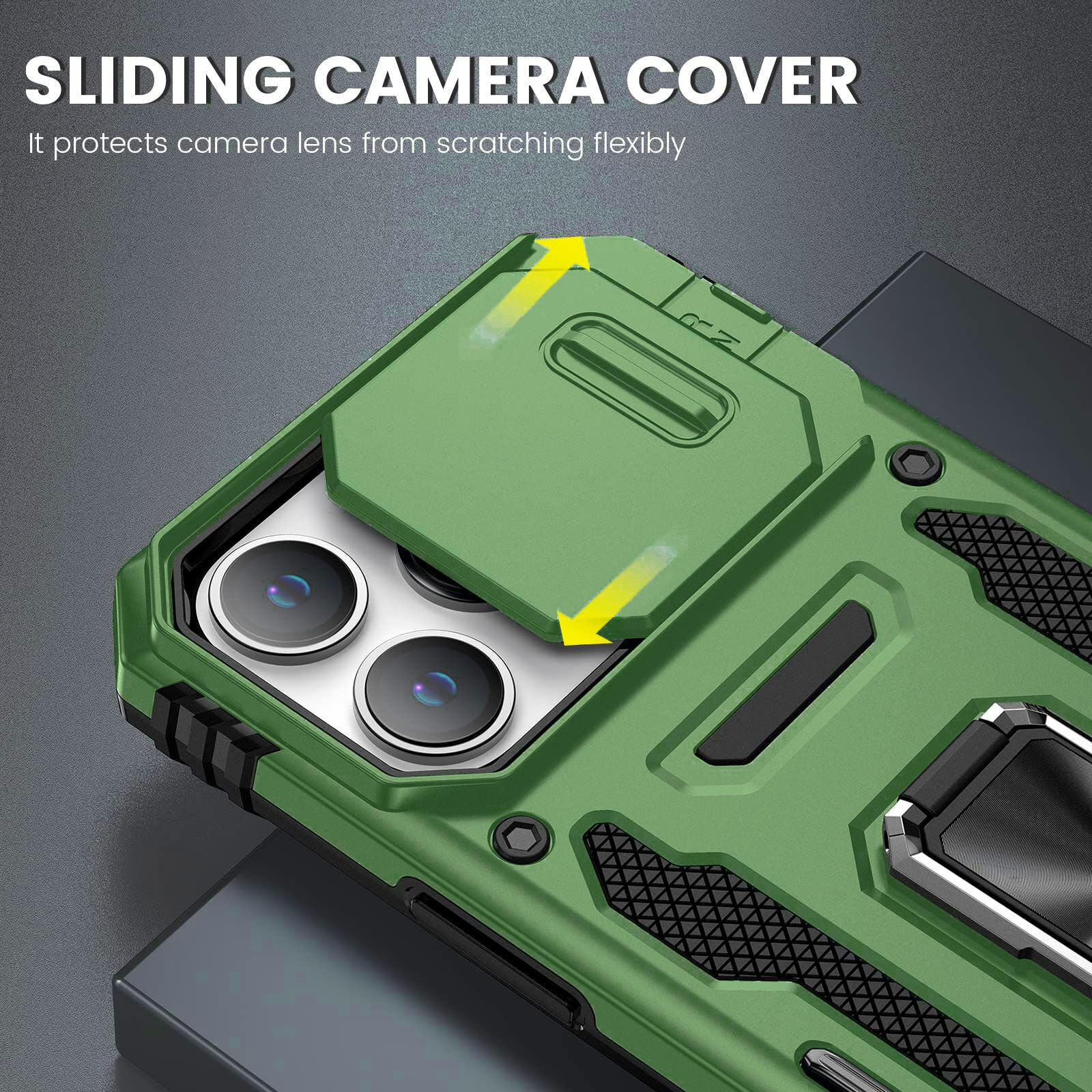 Shockproof Armor Case For iPhone 15 Pro Ring Stand Rugged Cover