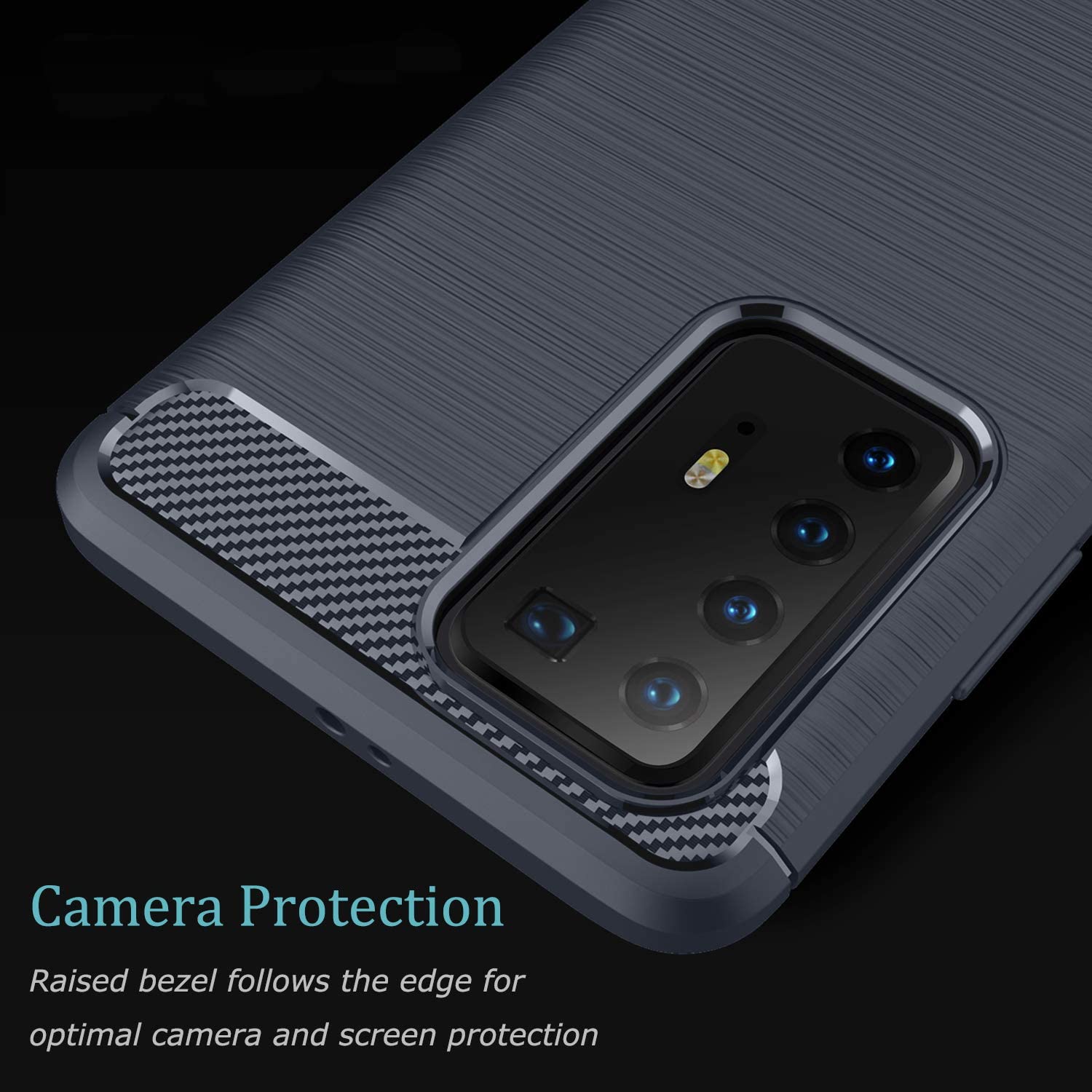 Shockproof Silicone Carbon Fibre Case Cover For Huawei Y5P 2020