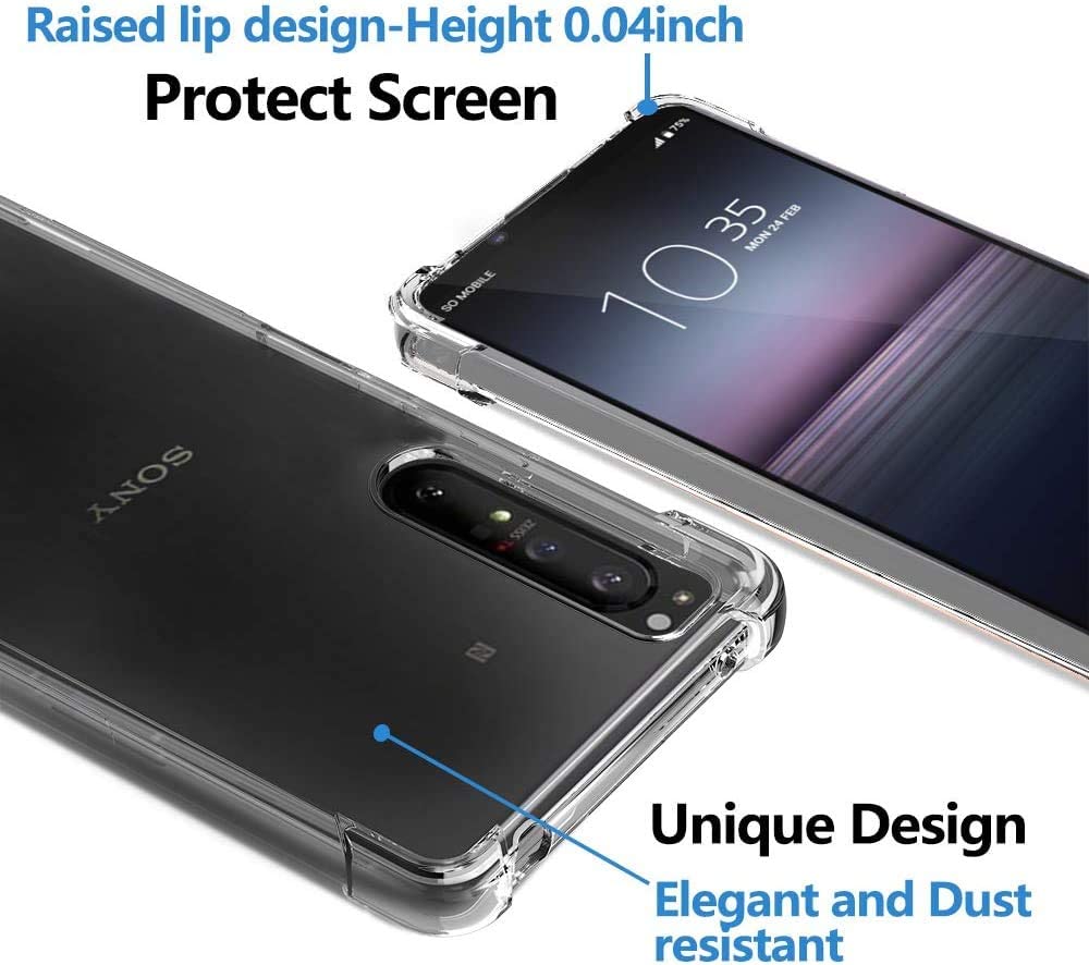 Shockproof Scratch Resistant Gel Rubber Silicone Phone Cover For Sony Xperia III - Clear