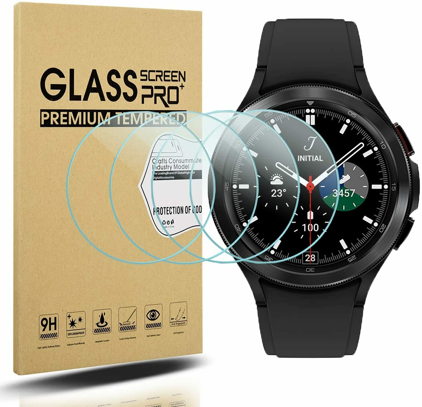 For Samsung Galaxy Watch 4 Classic 42MM Tempered Glass Screen Protector Watch