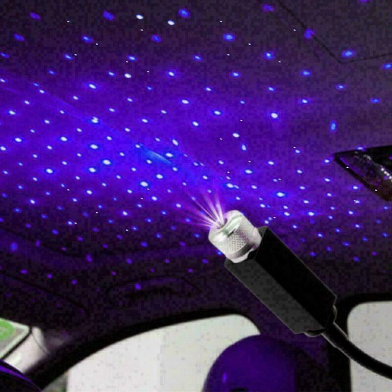 Car Interior Roof USB LED Star Light Atmosphere Starry Sky Night Projector  Lamp