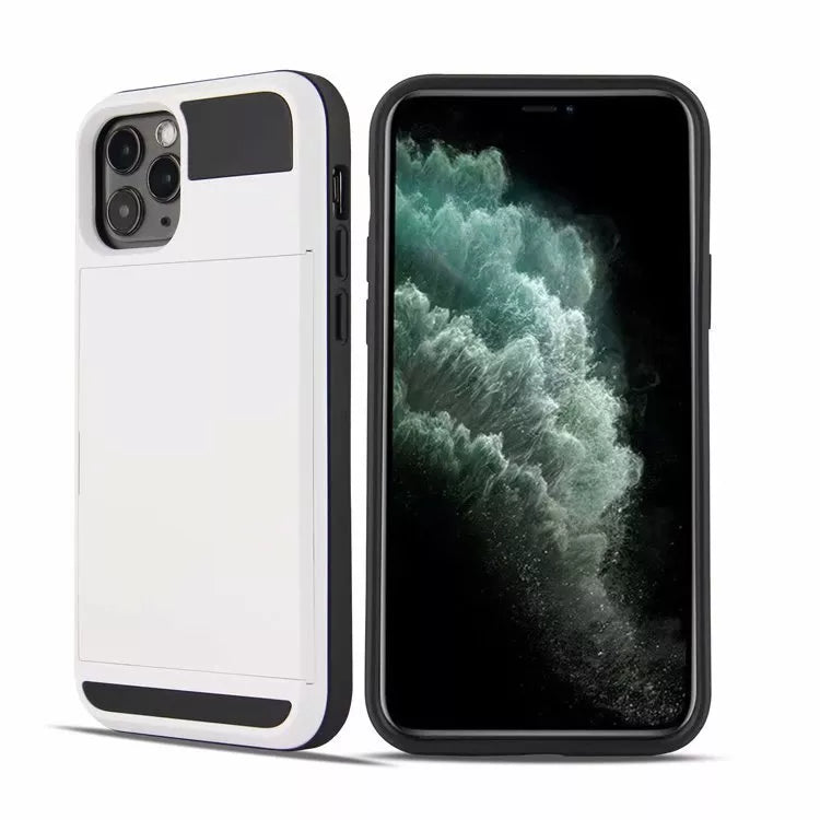 Hard Armor Case Cover Slide Card Slot Holder For iPhone 16 Plus