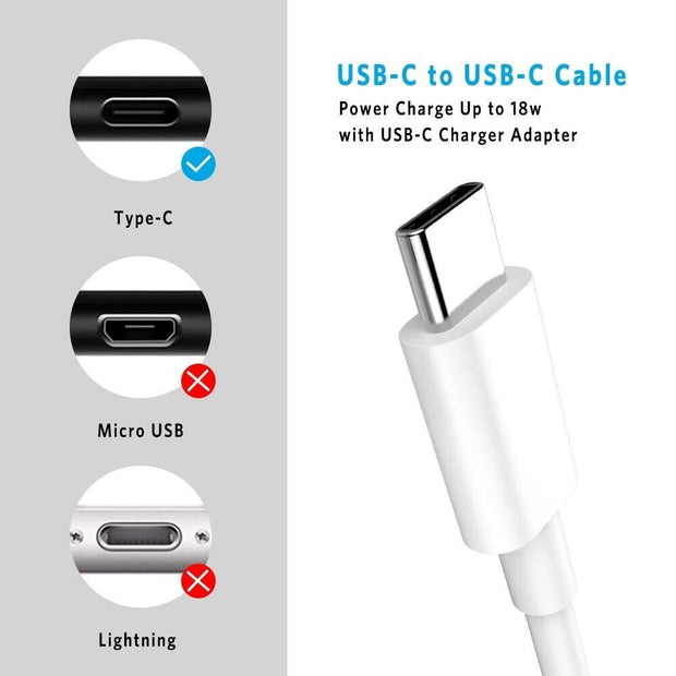 Charger Cable For iPhone 15 / 15 Pro Max / 15 Plus 18 Watt USB Type C to Type C
