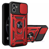 iPhone 16 Pro Max Slide Camera Cover Ring Stand Heavy Duty Case