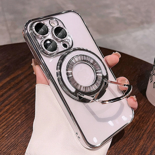 Shockproof Ring Case For iPhone 15 Pro Clear Magnetic Cover