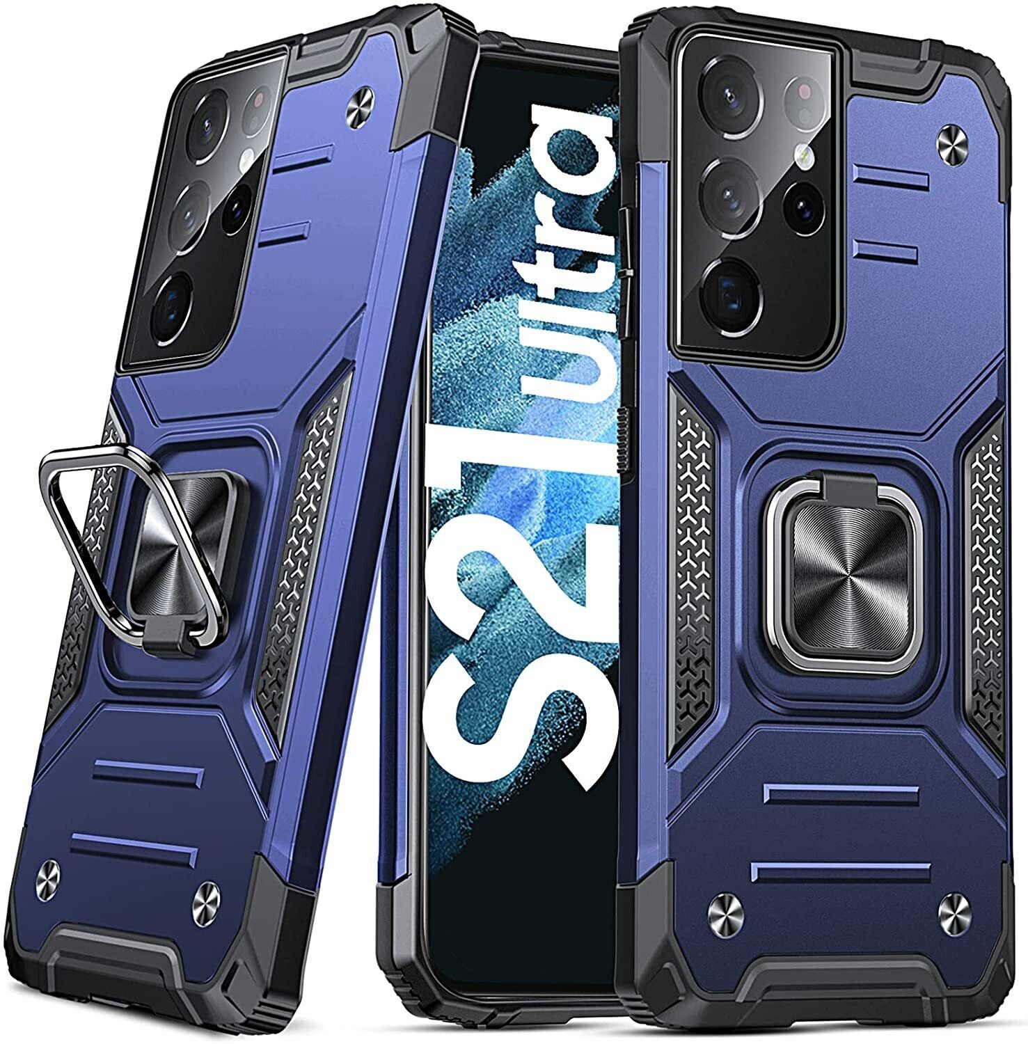 For Samsung S24 Ultra Case Ring Armor Stand Phone Cover Shockproof
