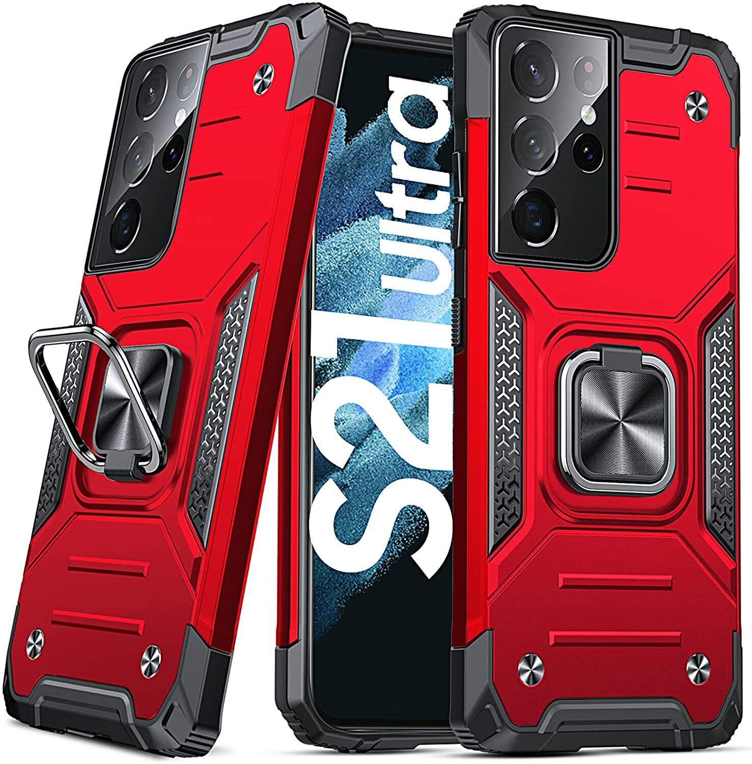 For Samsung S24 Ultra Case Ring Armor Stand Phone Cover Shockproof