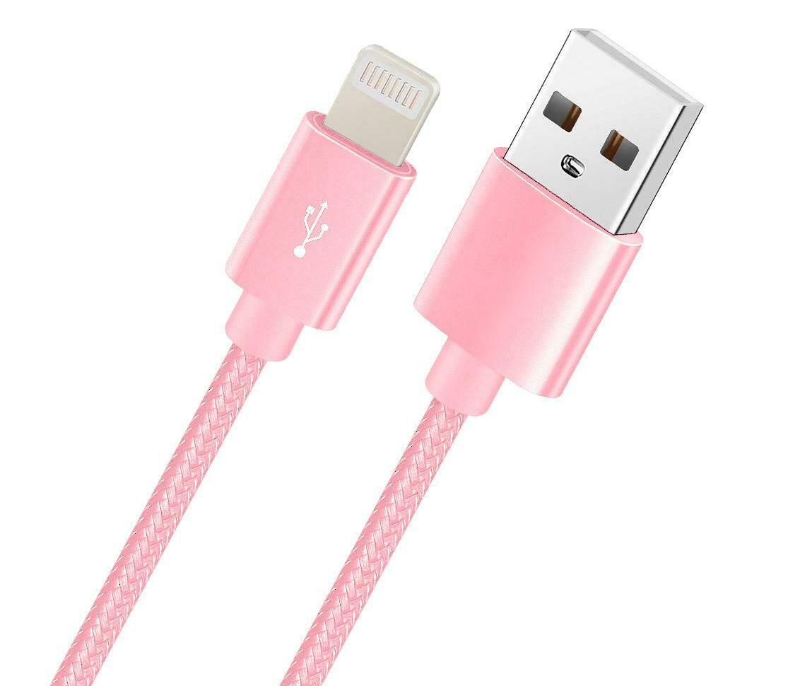 USB Cable For Apple iPhone 8 Pin Fast Charge Cable Braided Heavy Duty 1m, 2m & 3m