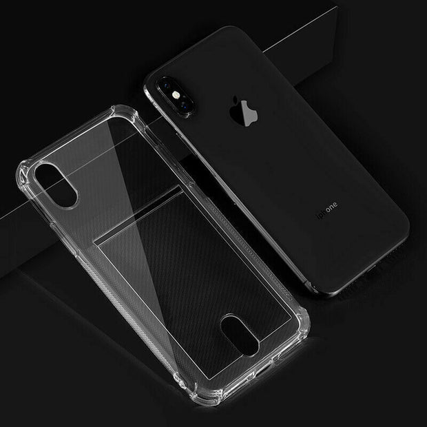 Clear Case For iPhone 8 Plus TPU Silicone with Card Slot