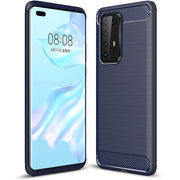 Shockproof Silicone Carbon Fibre Case Cover For Huawei P Smart 2021
