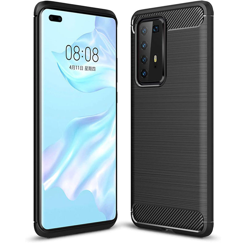 Shockproof Silicone Carbon Fibre Case Cover For Huawei Y5P 2020