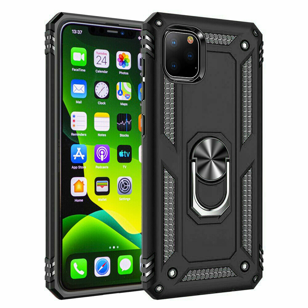 Apple iphone 7 Shockproof Ring Case Cover Black