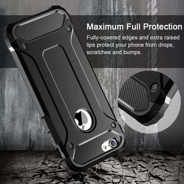 Apple iPhone 8 Plus Case, Rugged Tough Dual Layer Armor Case Black
