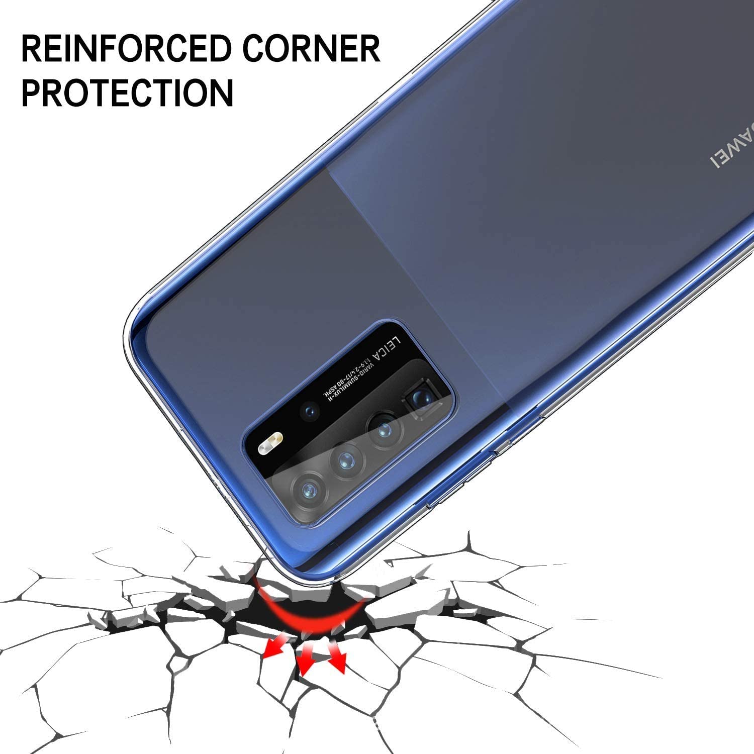 Huawei P30 Lite Case, Slim Clear Silicone Gel Phone Cover
