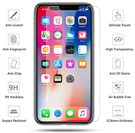 iPhone XS Max Case Compatible Tempered Glass Screen Protector
