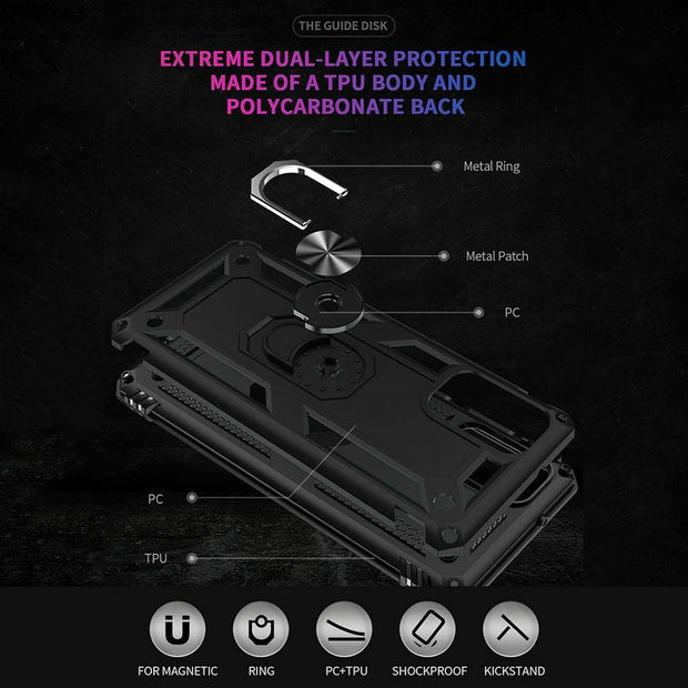 Samsung Note 8 Case Shockproof Heavy Duty Ring Rugged Armor Case Cover