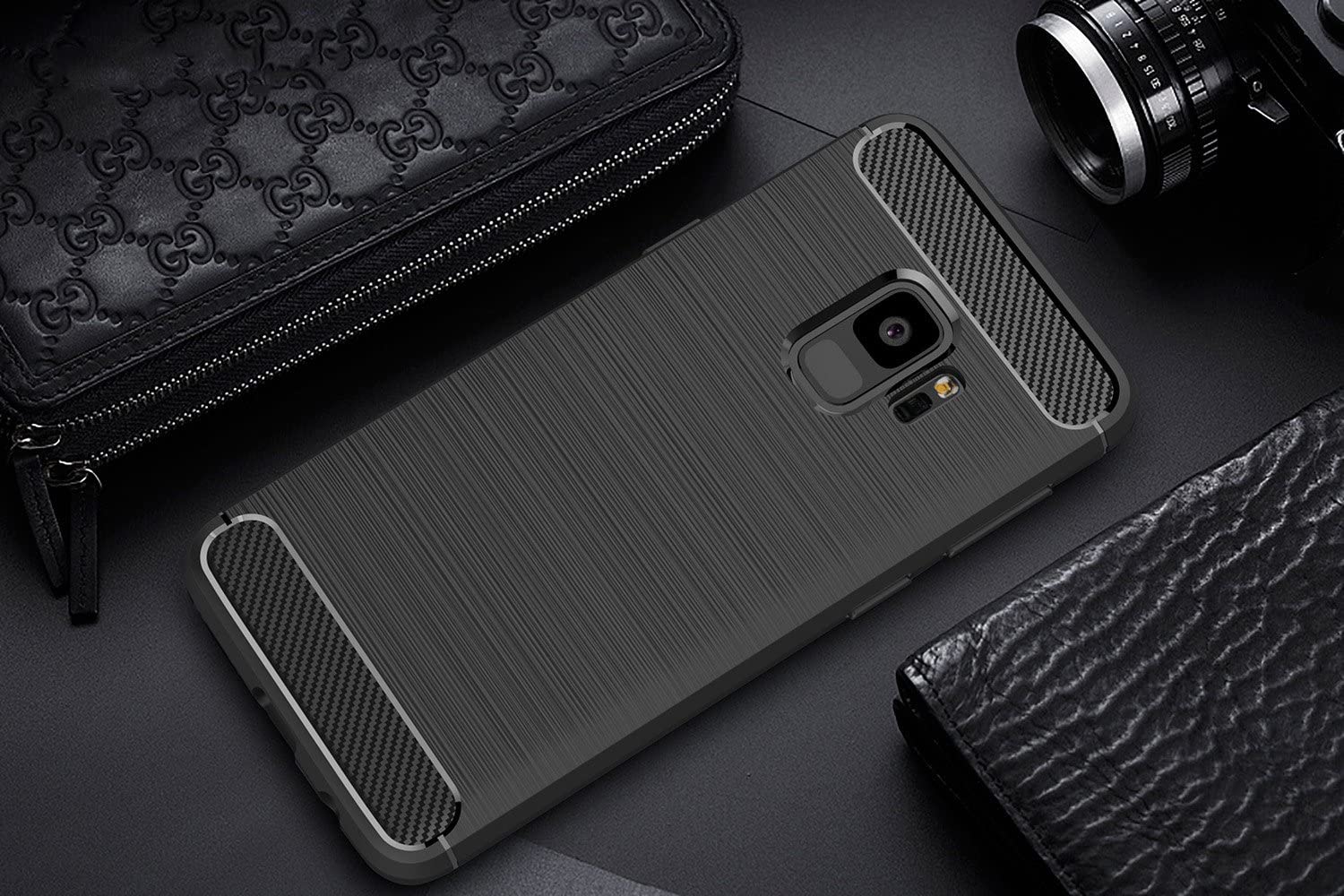 Shockproof Silicone Carbon Fiber Fibre Case Cover For Samsung S8