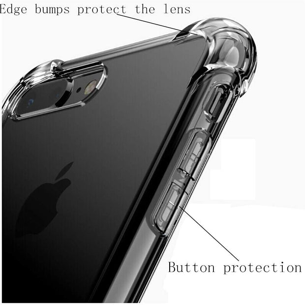 Clear Silicone Bumper Shockproof Case For Apple iPhone 8