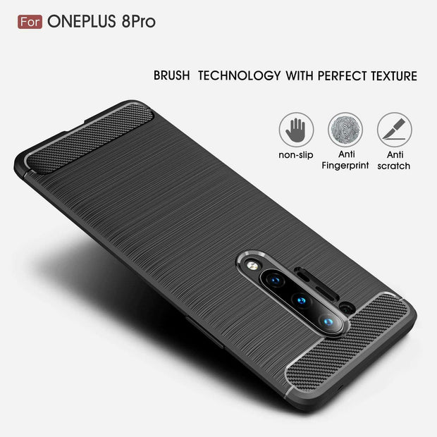 For OnePlus Nord Carbon Fibre Gel Case Cover Shockproof & Stylus