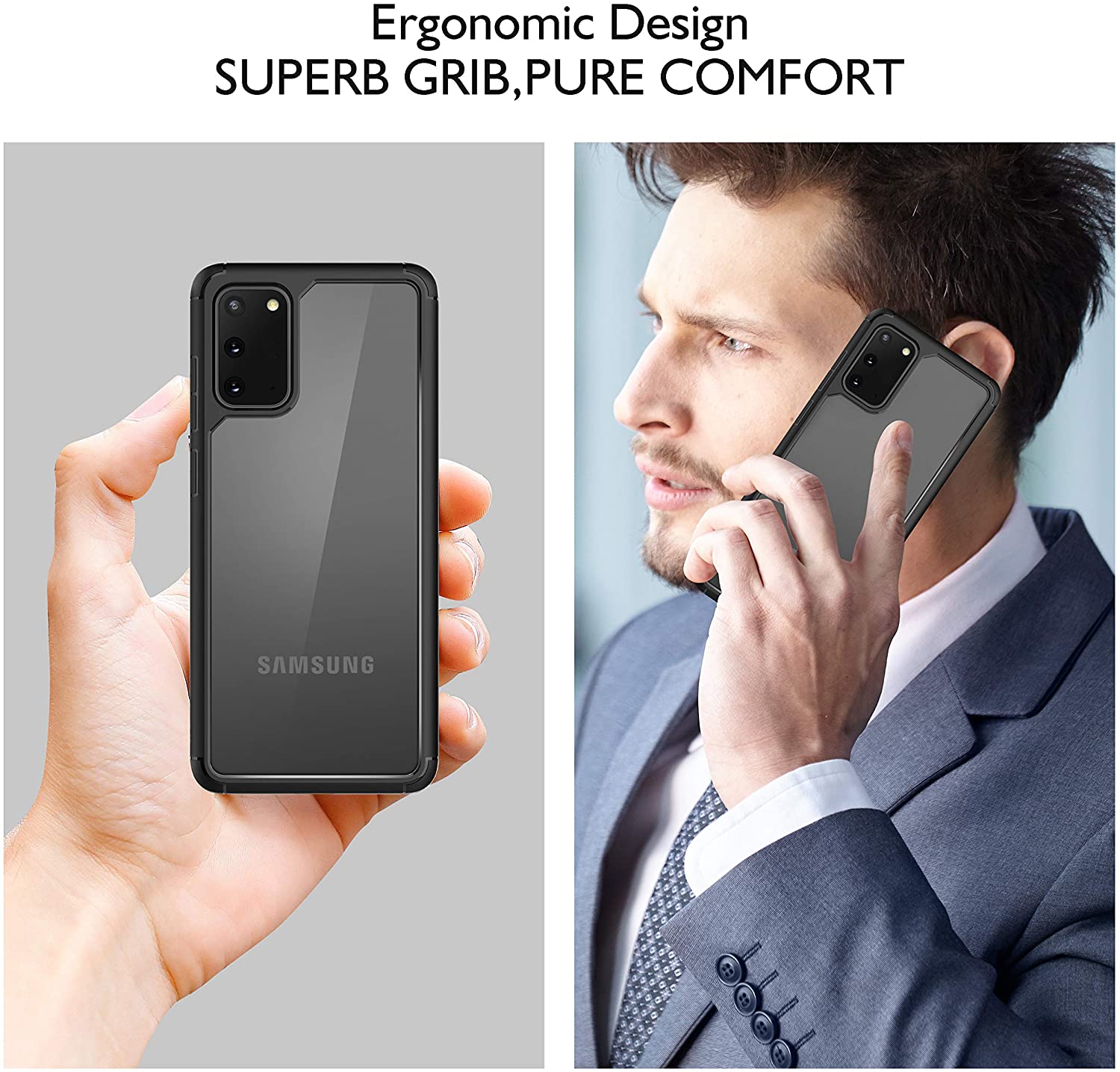Samsung Galaxy S20 FE Case, Hybrid Clear Transparent TPU Bumper Frame Cover Case