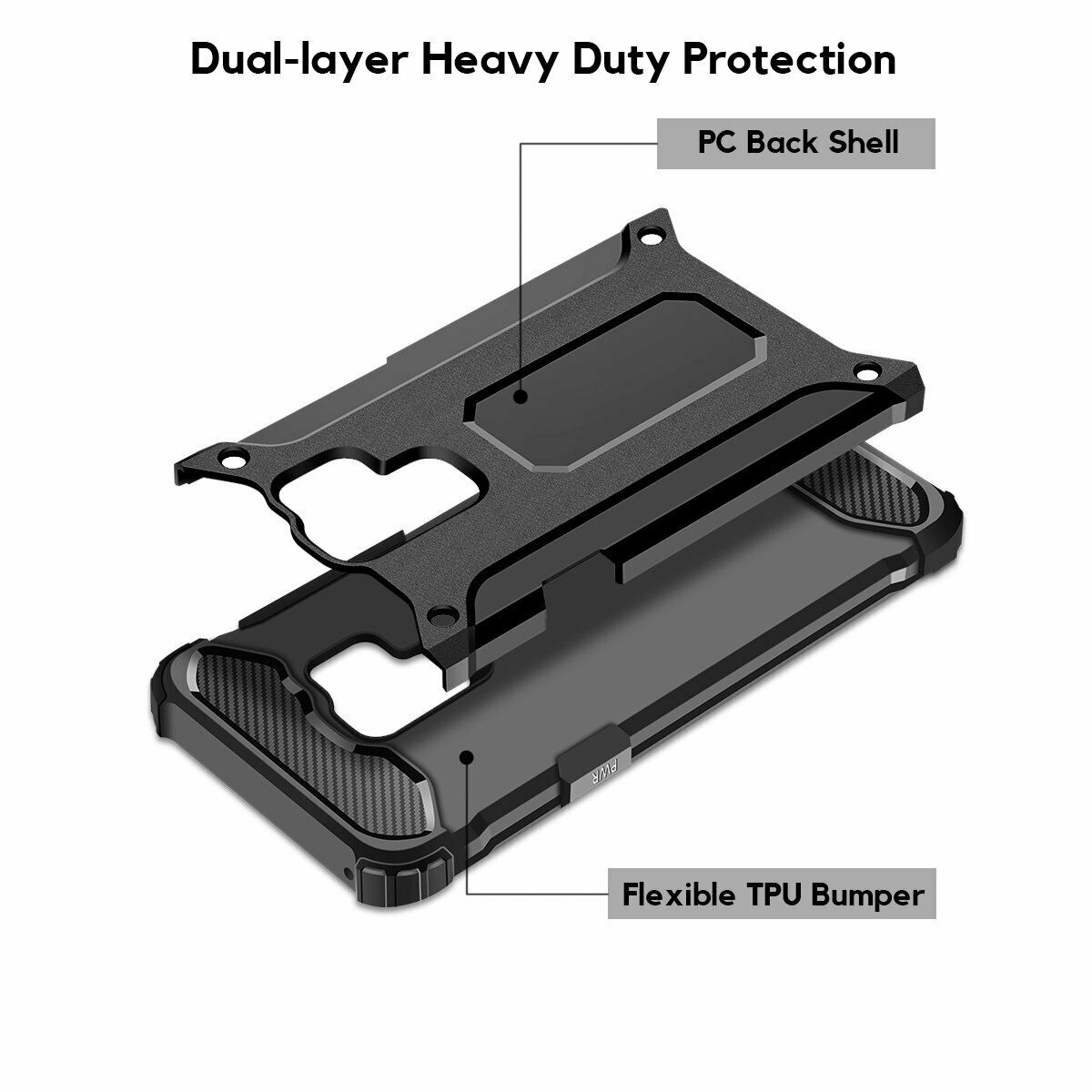 Samsung Note 10 Plus Tough Hard Heavy duty Armour Case Black