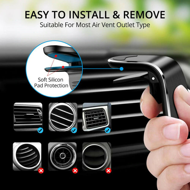 Magnetic Car Phone Holder Universal Mini Air Vent Clip Magnet Mount Mobile Stand