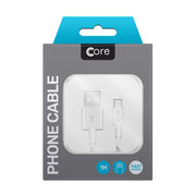 Micro USB Cable in Case 1M White Fast Charge