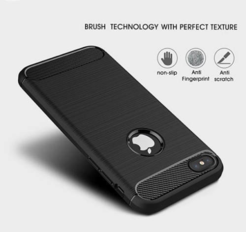 Apple iPhone 8 Case Carbon Fibre Gel Case Cover