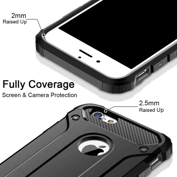 Apple iPhone 7 Plus Case, Rugged Tough Dual Layer Armor Case Black
