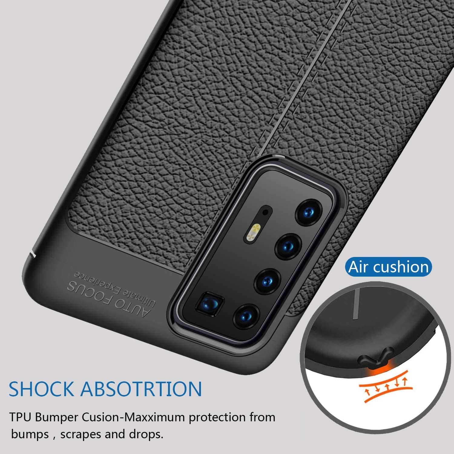Leather Texture design Bumper Protective Cover for Huawei P20