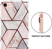 Apple iPhone SE 2020 (2nd Gen) Case Rose Gold Marble Silicone Cover