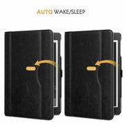 Genuine Leather BLACK TAN Smart Stand Case Cover For Apple iPad 2/3/4