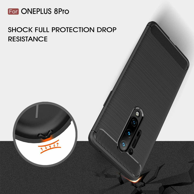 OnePlus 7 Pro Carbon Fibre Gel Case Cover Shockproof & Stylus