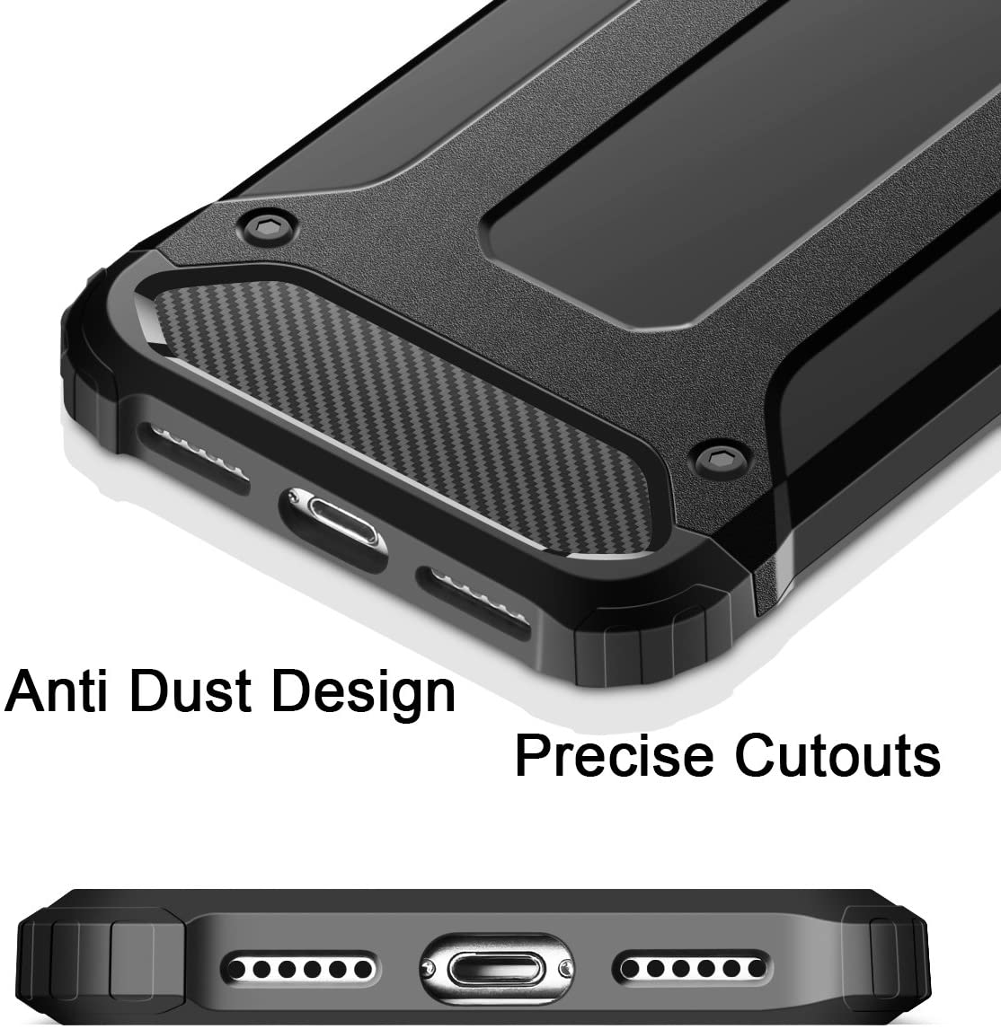 Apple iPhone SE 2022 Case, Rugged Tough Dual Layer Armor Case Black