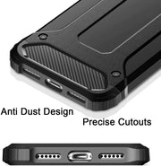 Apple iPhone SE 2022 Case, Rugged Tough Dual Layer Armor Case Black