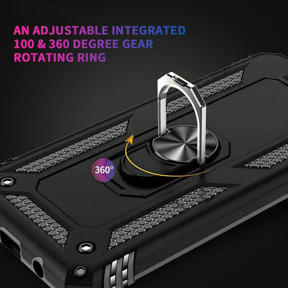Apple iphone SE 2022 Shockproof Ring Case Cover Black