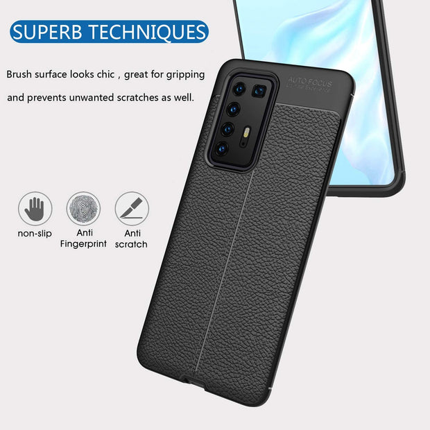 Leather Texture design Bumper Protective Cover for Huawei P40 Pro