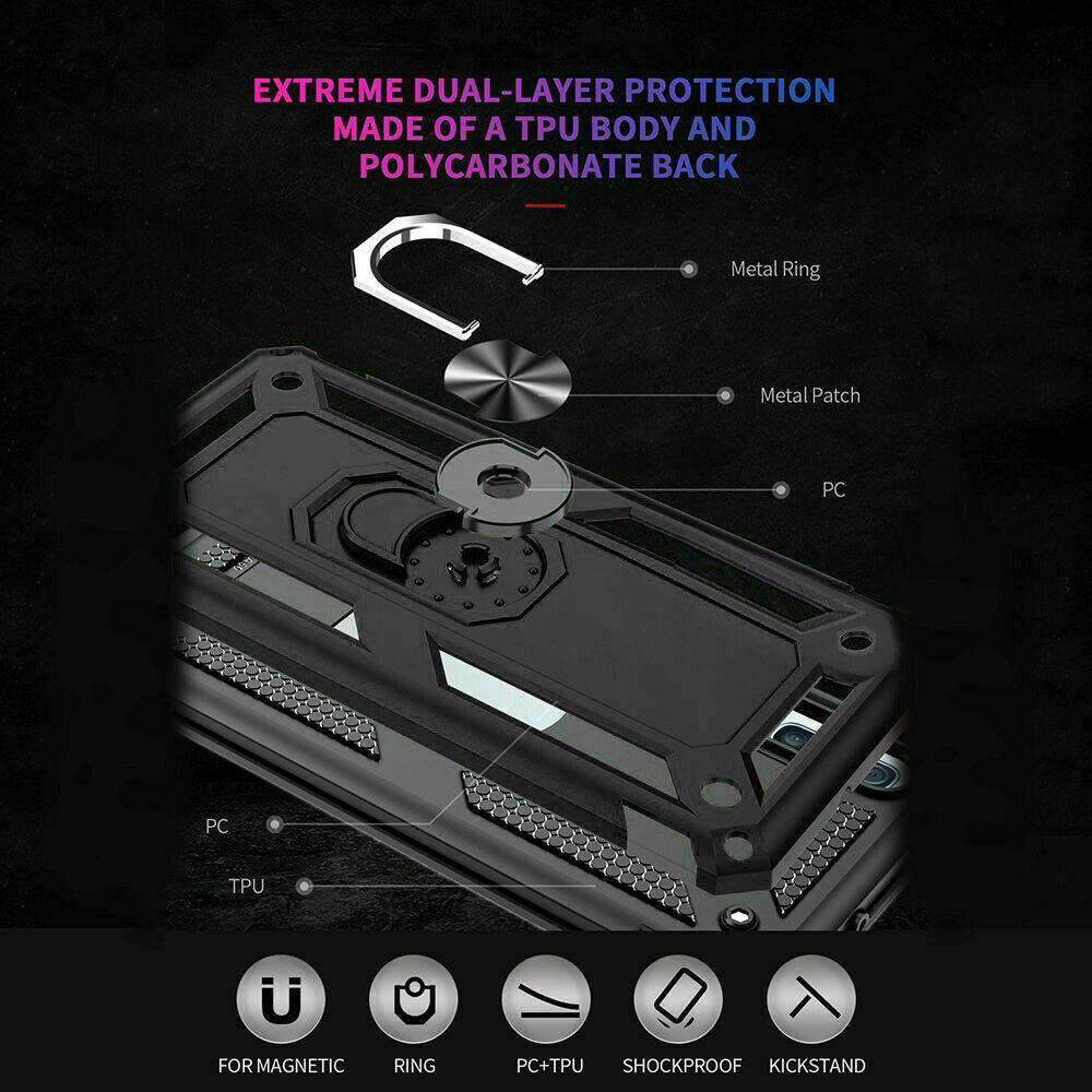 Apple iphone SE 2020 (2nd Gen) Shockproof Ring Case Cover Black