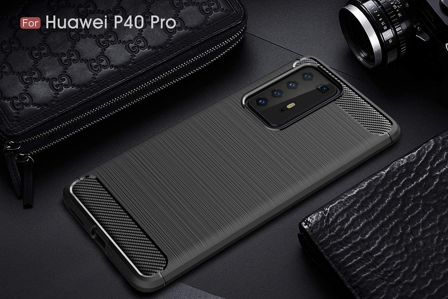 Shockproof Silicone Carbon Fibre Case Cover For Huawei P40 Pro