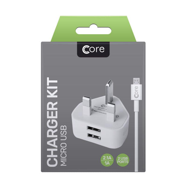 Dual Charger Kit for Android White