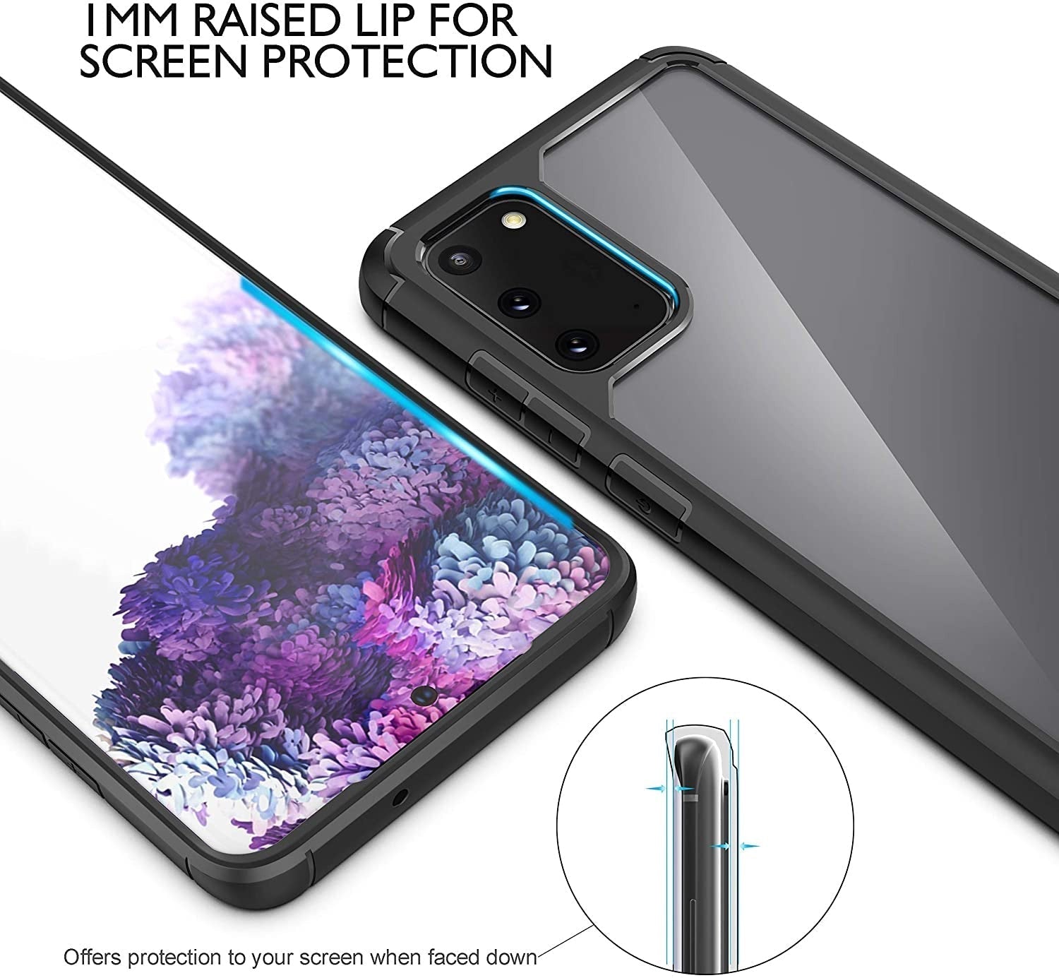 Samsung Galaxy S23 Plus Case, Hybrid Clear Transparent TPU Bumper Frame Cover Case