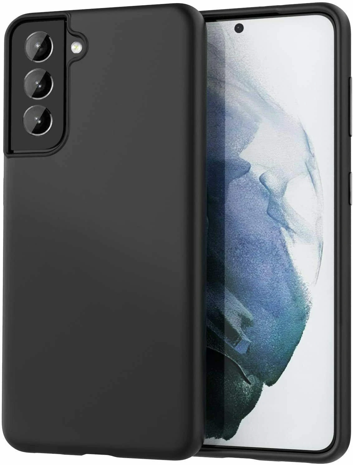 Samsung Galaxy S22 TPU Gel Silicone Rubber Thin Slim Cover Case Matte Black
