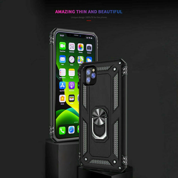 iPhone 11 Pro Max Case Ring Armor Black Case