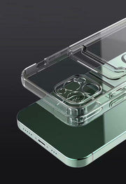 Clear Case With Card Slot Holder For iPhone XR