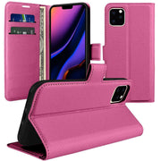 Leather Flip Wallet Pink Case with Cash / Card Slots For iPhone 7