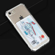 Clear Mobile Case For iPhone 7 TPU Silicone with Card Slot