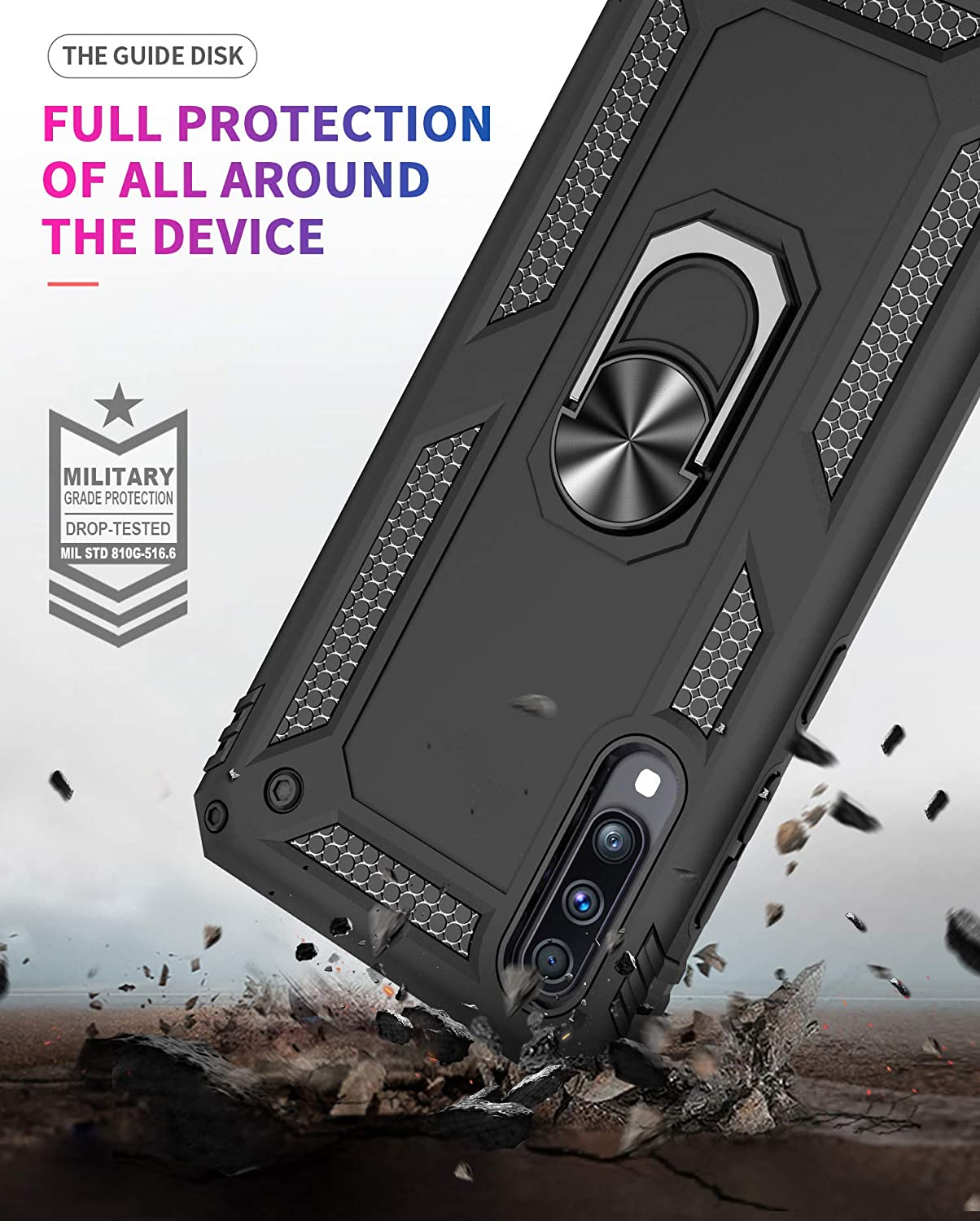 Samsung Galaxy A10 Case Shockproof Heavy Duty Ring Rugged Armor Case Cover