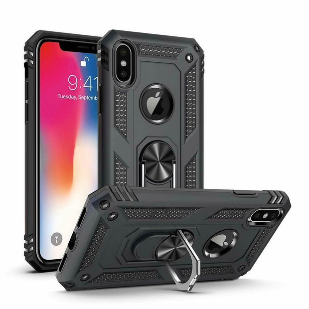 Hybrid Shockproof Ring Stand Hard Case Cover For iphone XR