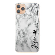 Personalised Phone Case For iPhone Se 2020, Initial Grey/Black Marble Hard Cover