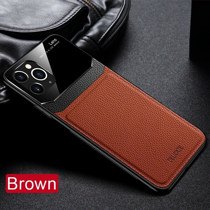 For iPhone 12 6.1” Hybrid Leather Protective Case Slim Cover